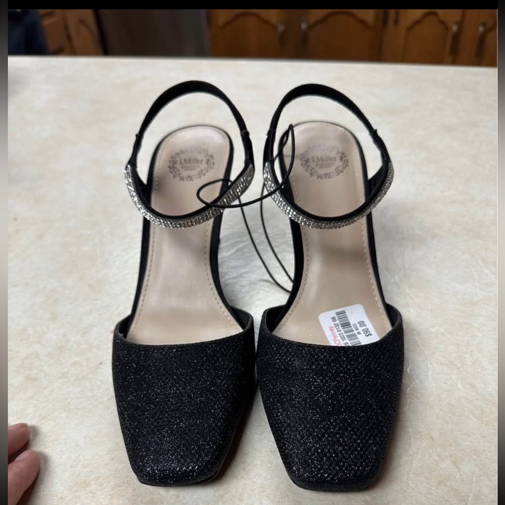 Miller & Ben Black Sparkle Women's Heels
